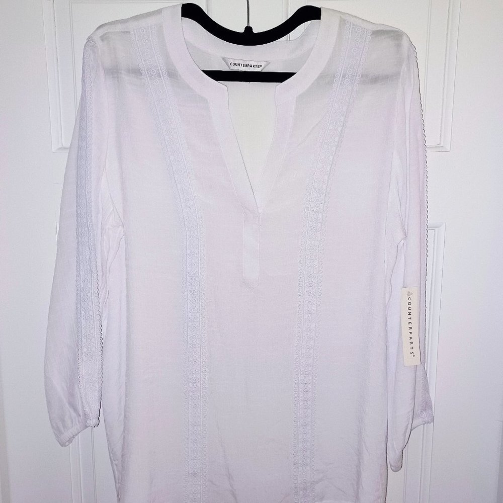 Counterparts Sheer White Tunic